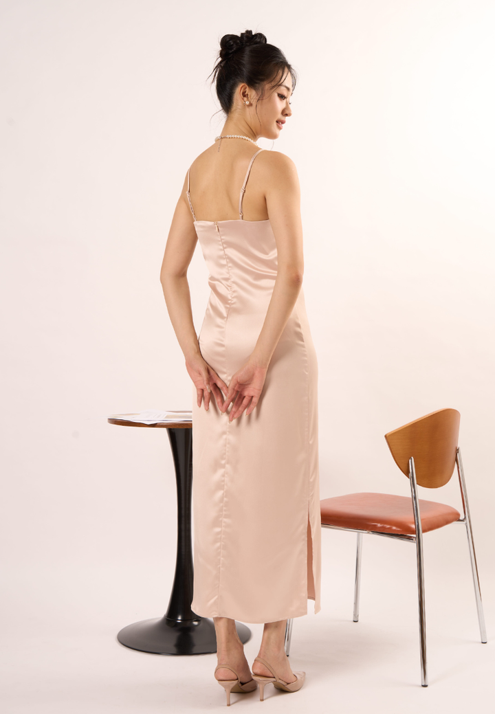 Celia Classic Cami Dress (Beige)