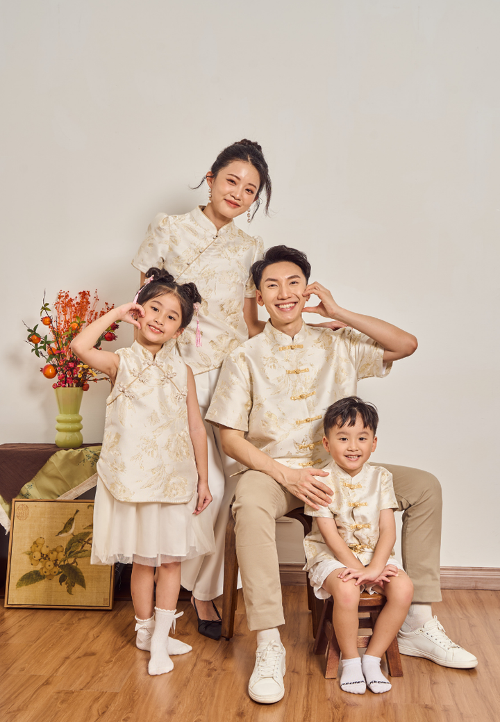 Little Ying Yu Girl Jacquard A-line Cheongsam (Yellow)
