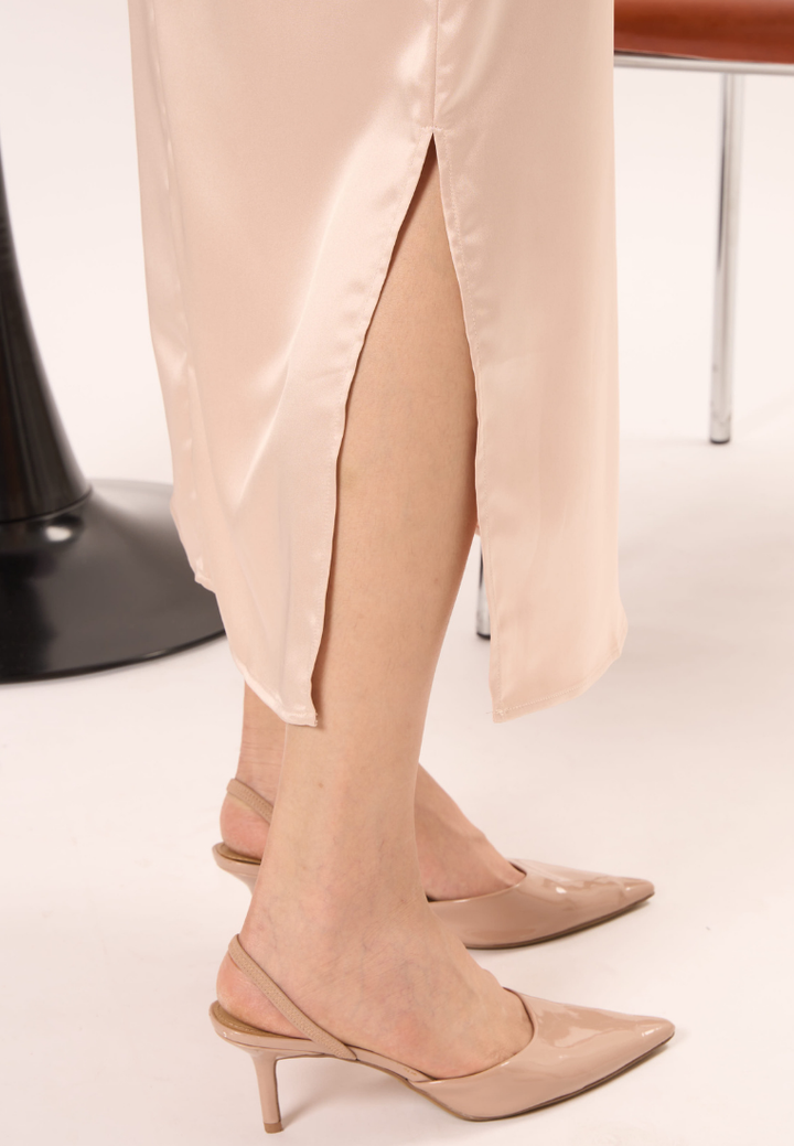 Celia Classic Cami Dress (Beige)