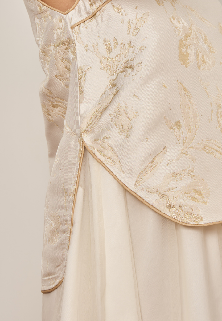 Ying Yu Jacquard A-line Cheongsam (Yellow)