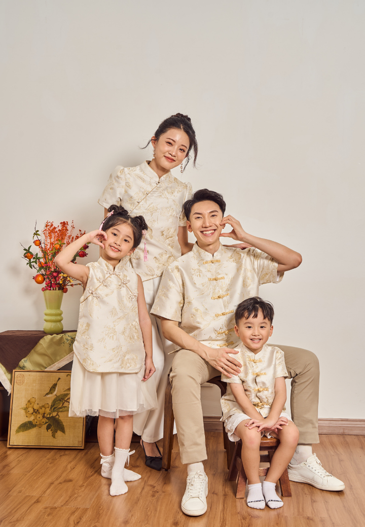 Little Yu Boy's Jacquard Samfu Top (Yellow)