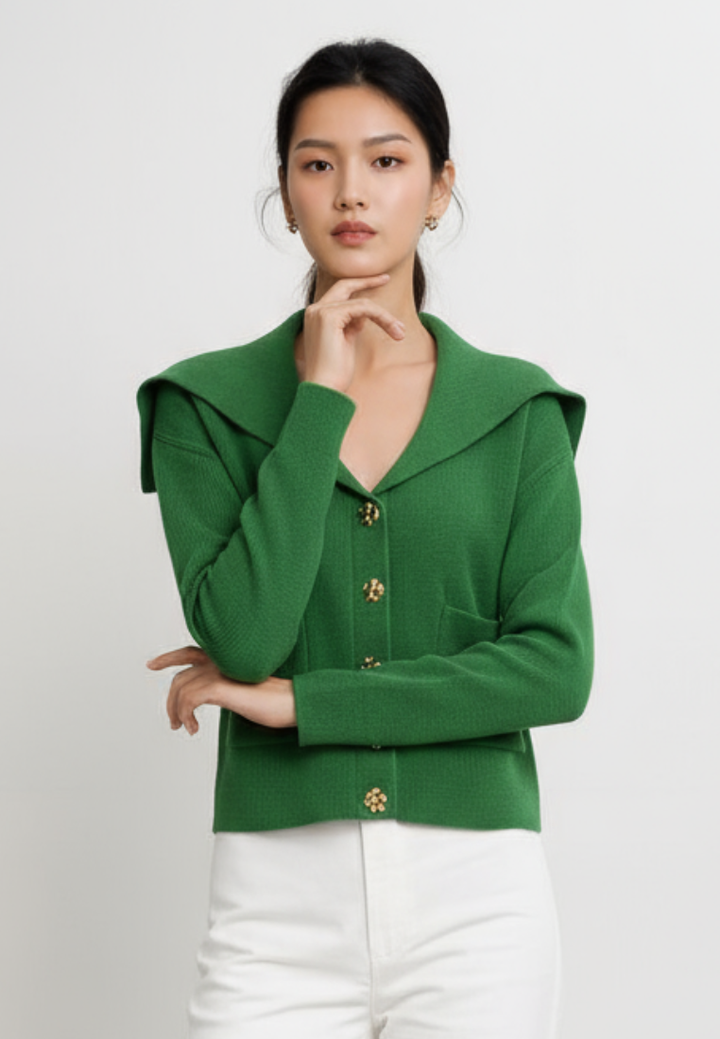 Hudson Textured Knit Hooded Cardigan (Green)