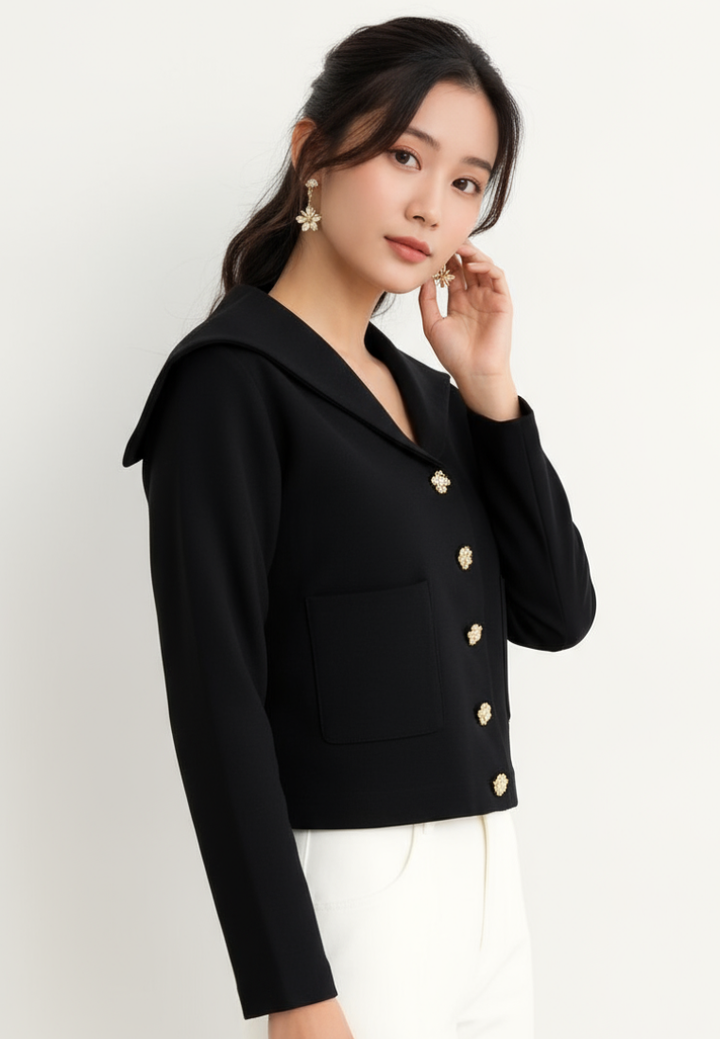Hudson Textured Knit Hooded Cardigan (Black)
