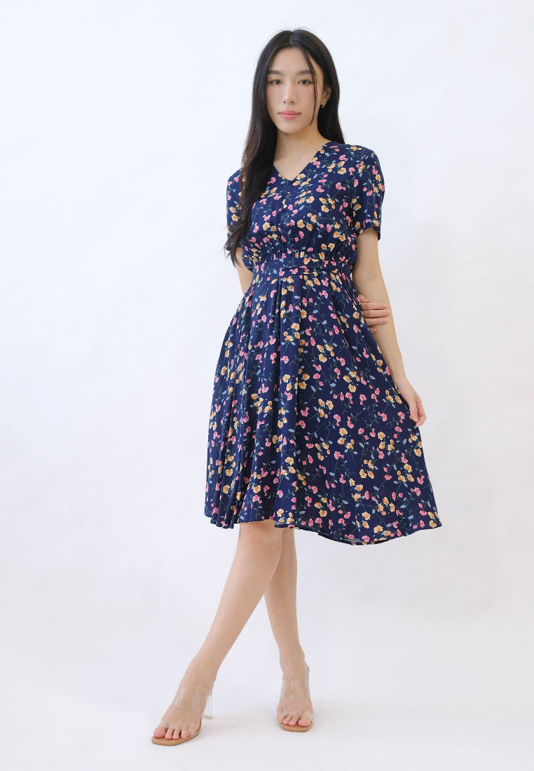 Becca Dainty Floral V-neck Dress