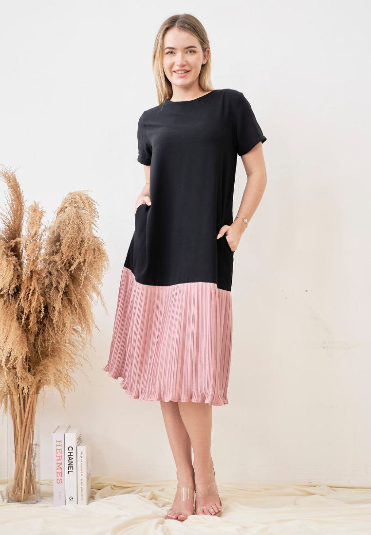 Shelley Pleated Hem Midi Dress