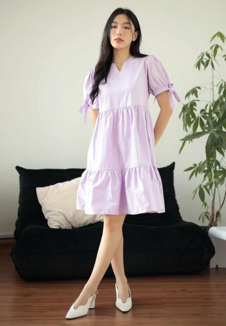 Isla Ribbon Sleeves Babydoll Dress