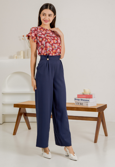 Galileo Pearl Embellished Wide Leg Pants