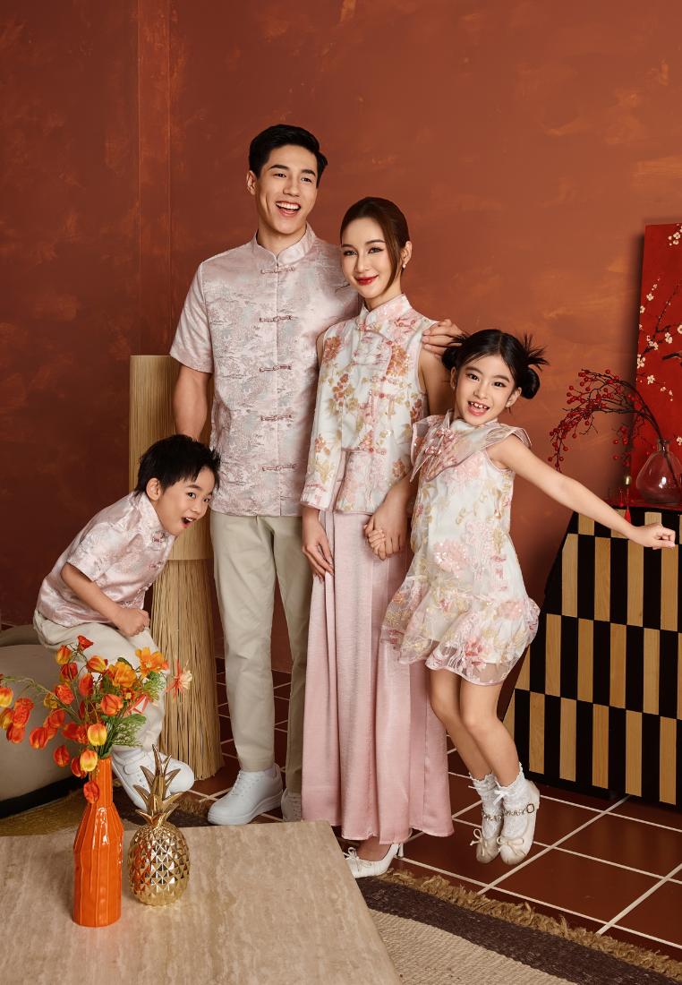 Yuan Fen Satin Pleated Skirt (Pink)