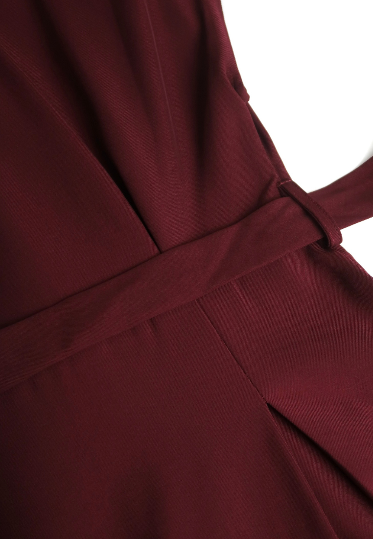 Dewi Collar Button Down Dress (Burgundy)