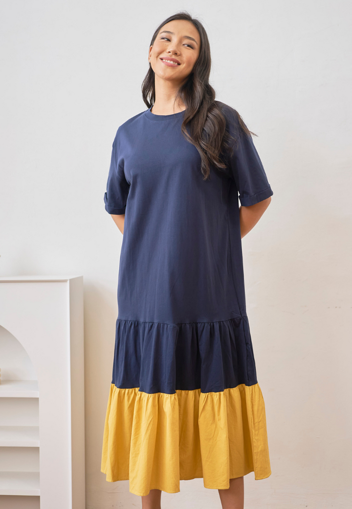 Hira Color-block Hem Dress