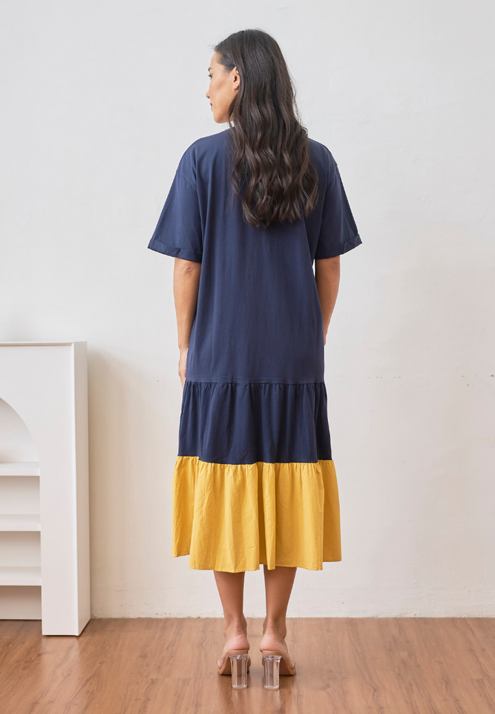 Hira Color-block Hem Dress