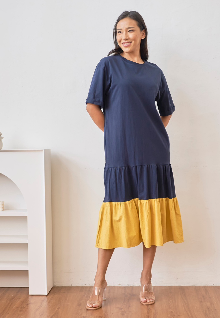 Hira Color-block Hem Dress