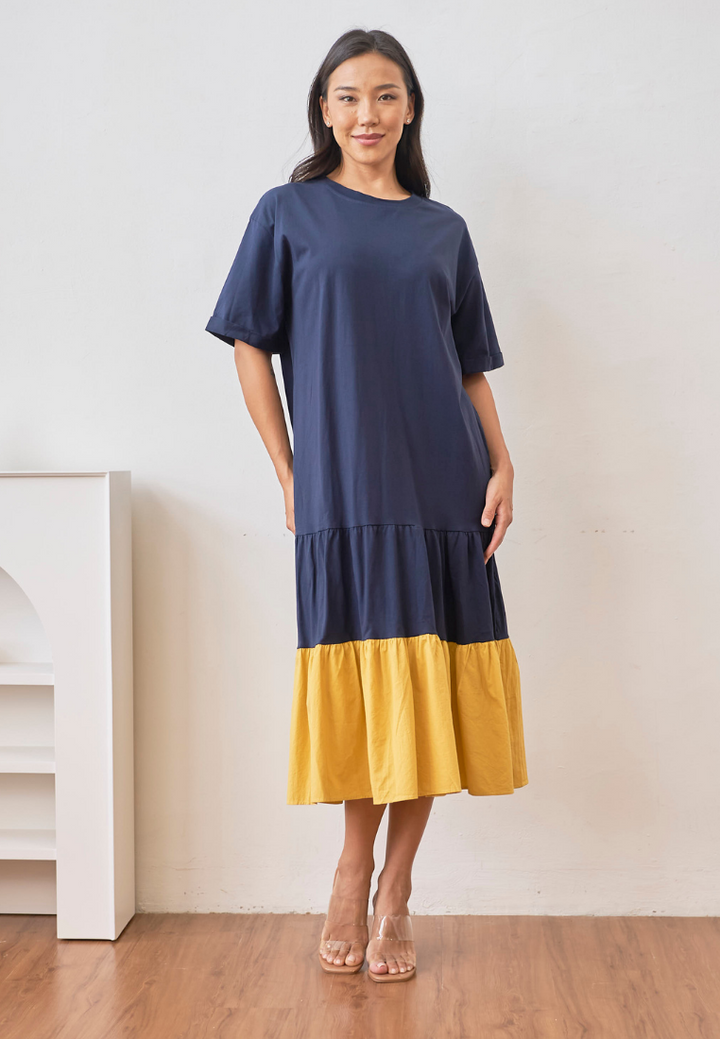 Hira Color-block Hem Dress