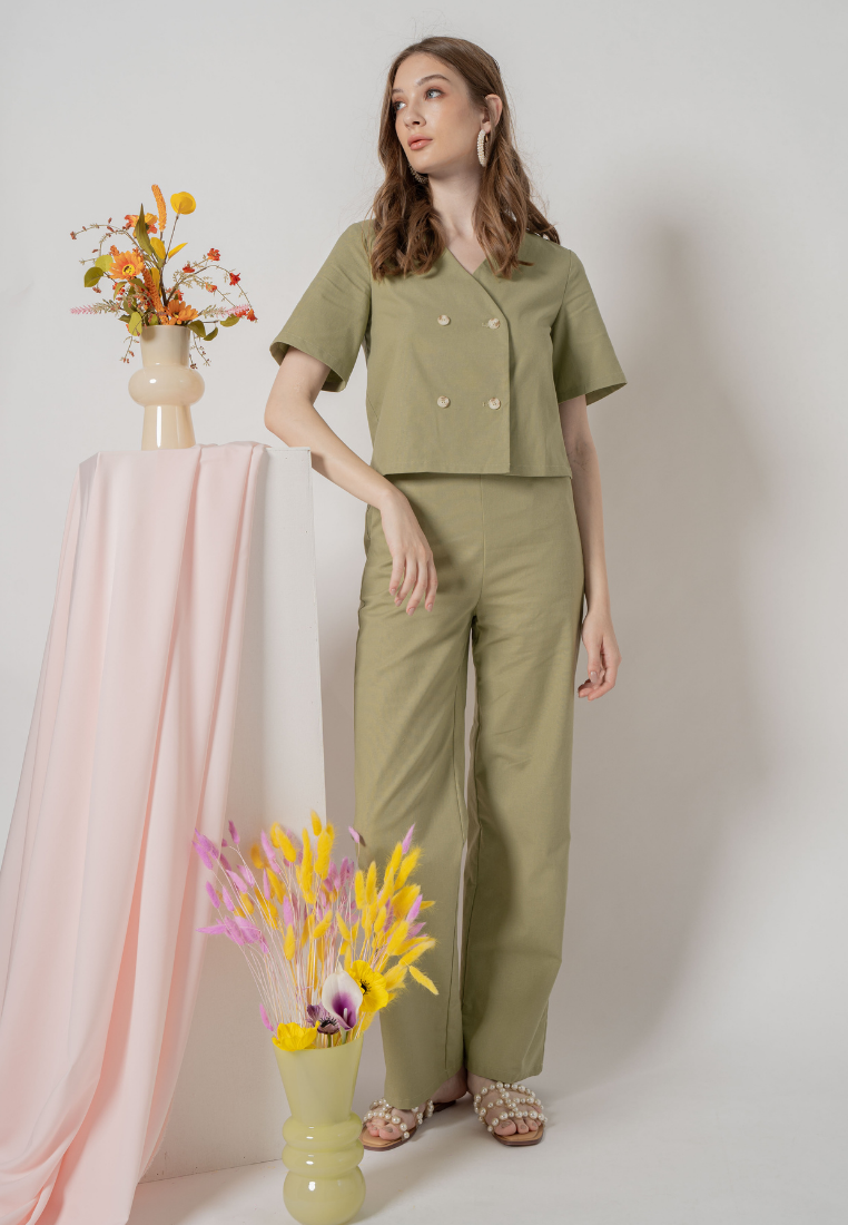 Berenice Wide Leg Culottes (Green)