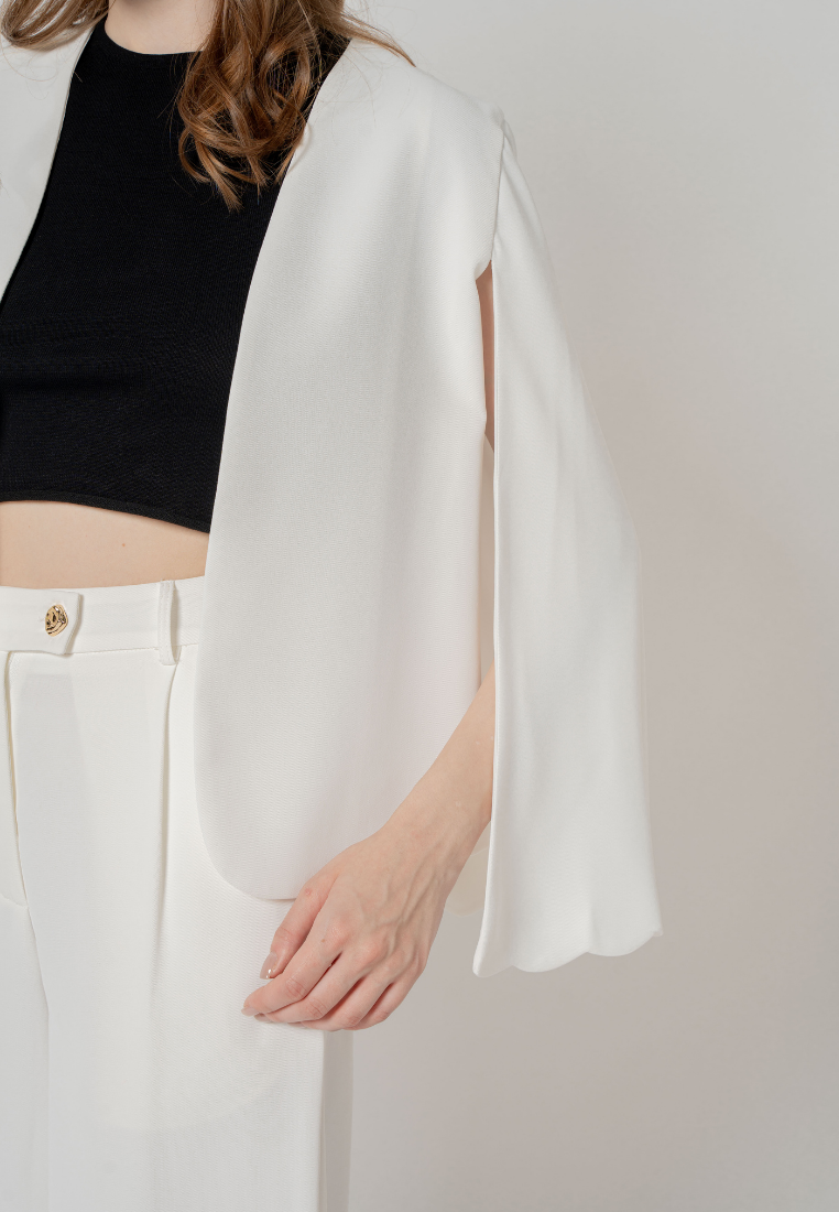 Zeya Tailored Cape Blazer (White)