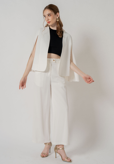 Zeya Tailored Cape Blazer (White)