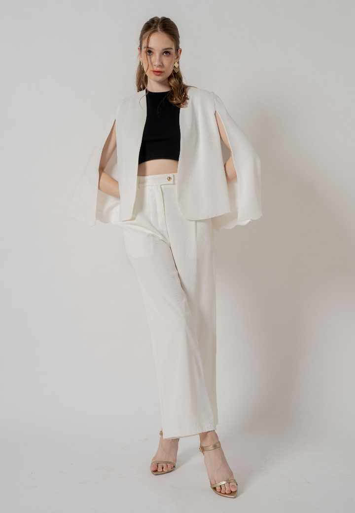 Zeya Tailored Cape Blazer (White)