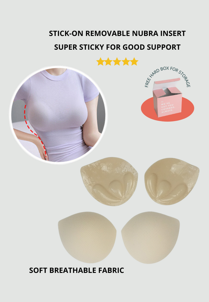 Stick-on Adhesive Nubra Bra Pad Inserts Push Up (3cm)