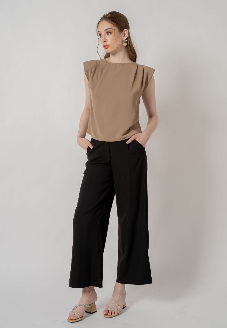 Idorra Drapped Back Top (Brown)