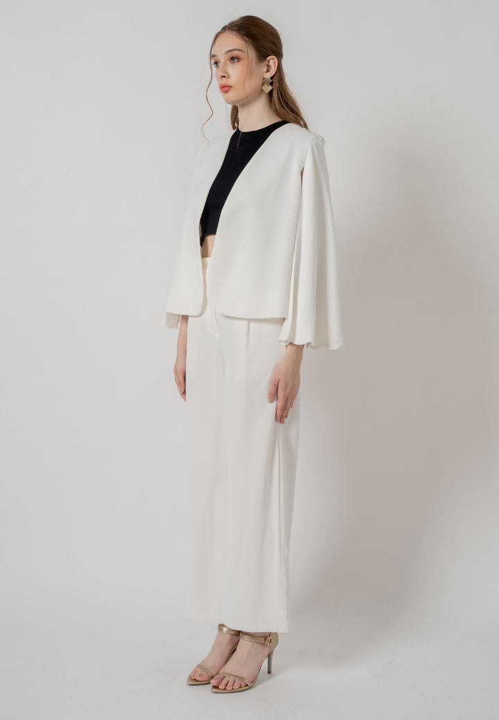 Zeya Tailored Cape Blazer (White)