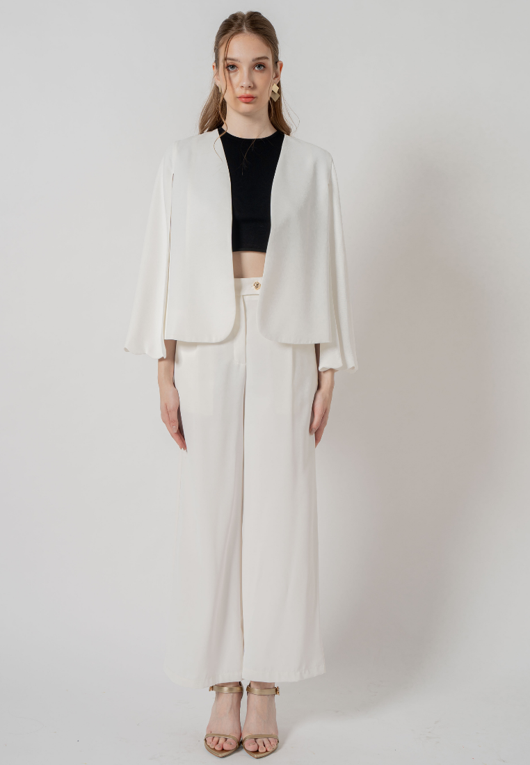 Zeya Tailored Cape Blazer (White)