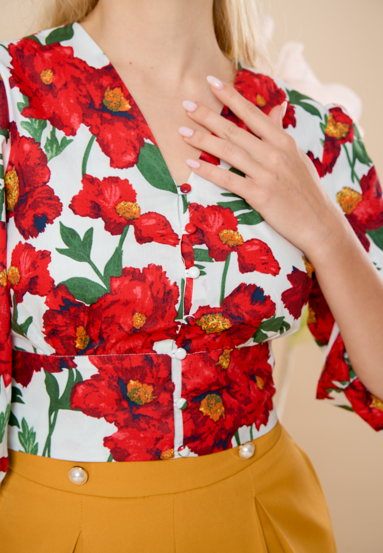 Celeste V-neck Floral Top