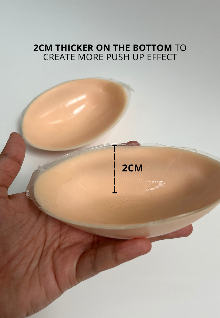 Cup A-C Solid Silicone Seamless Push Up Pad (2cm) Adhesive Nubra