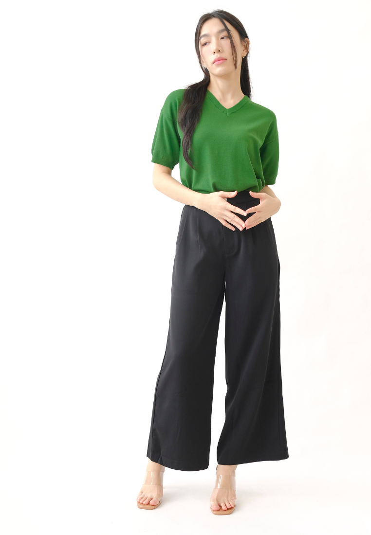 Kier Pearl Button Wide Leg Pants