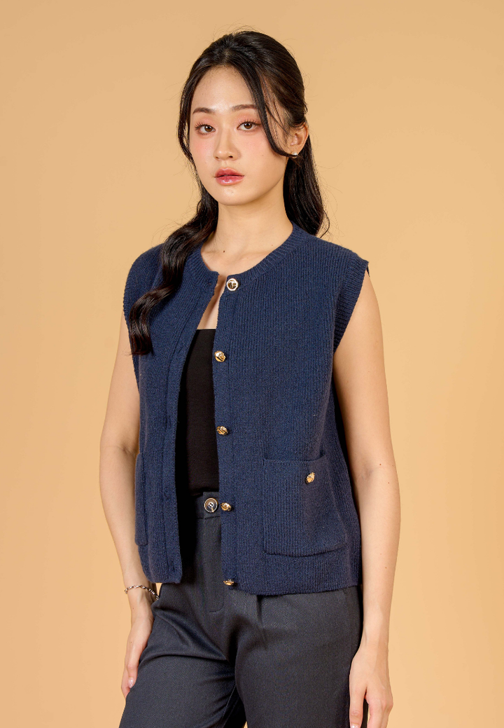 Novalyn Knitted Sleeveless Top(Navy)