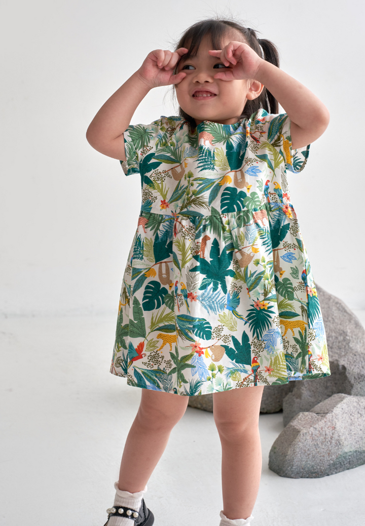 Little Nereida Tropical Prints Dress