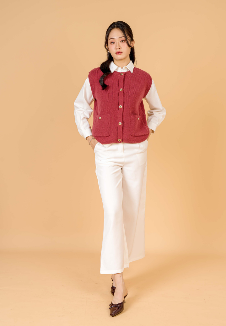 Novalyn Knitted Sleeveless Top(Red)