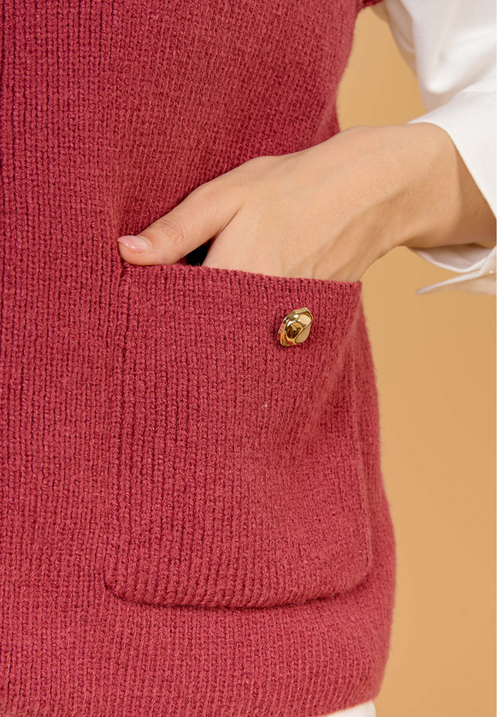 Novalyn Knitted Sleeveless Top(Red)