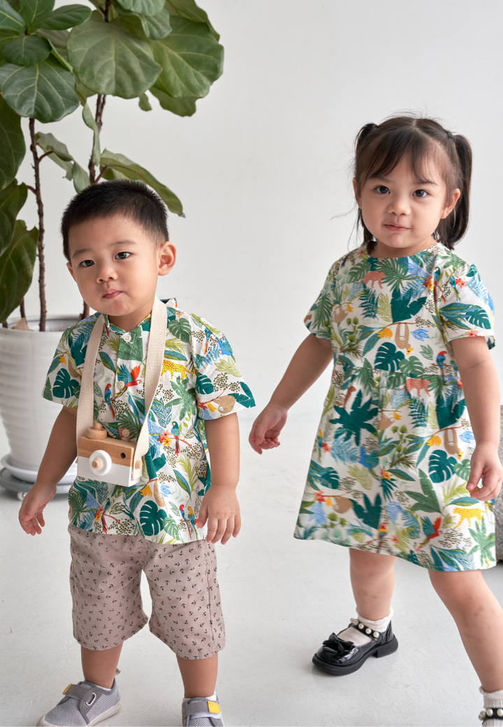 Little Kanoa Tropical Prints Button Down Shirt