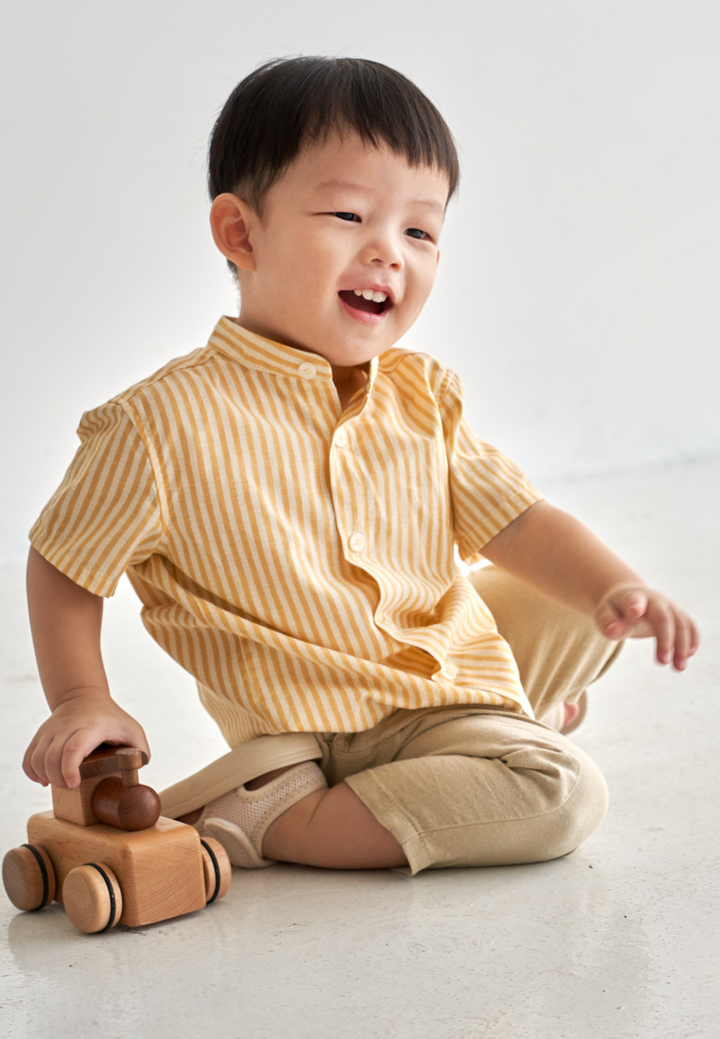 Little Micah Pinstripes Button Down Shirt