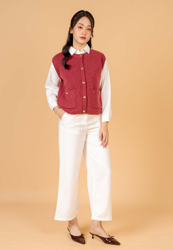 Novalyn Knitted Sleeveless Top(Red)