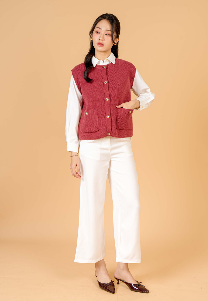 Novalyn Knitted Sleeveless Top(Red)