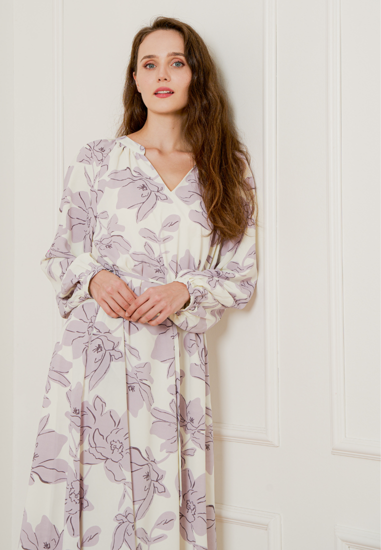 Lyndia Long Sleeves Floral Maxi Dress