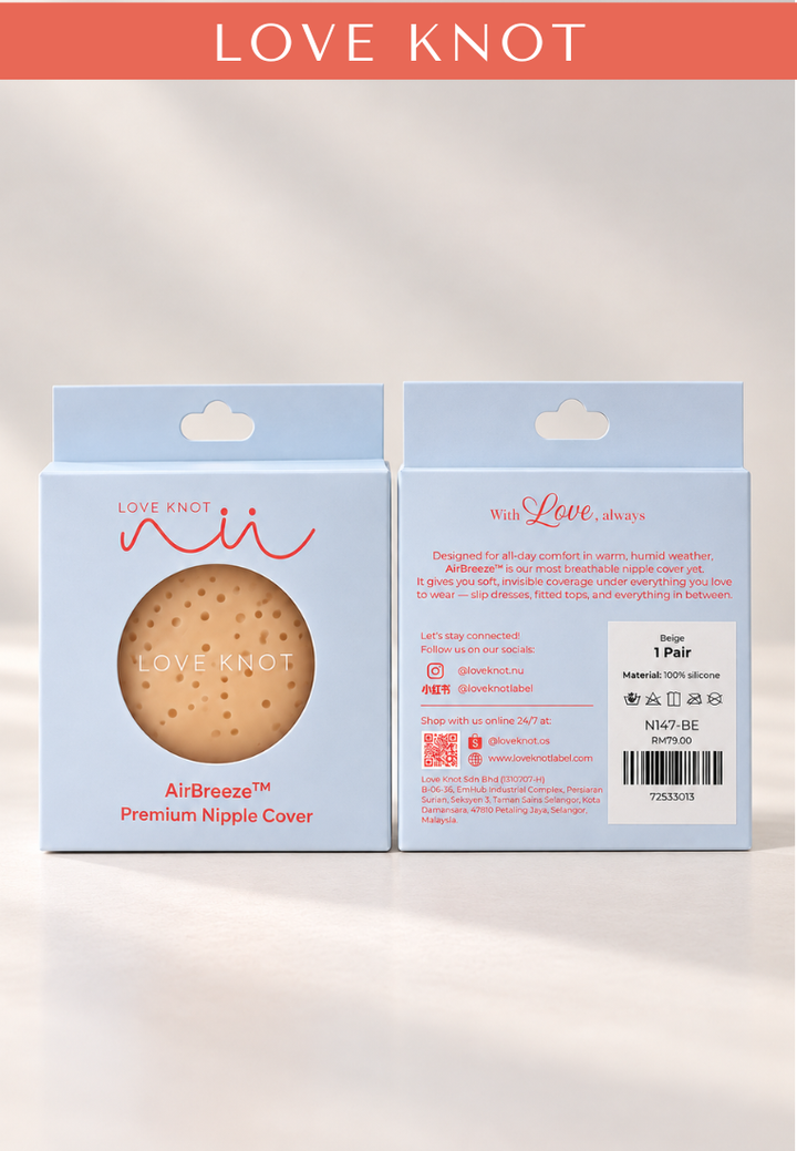 Love Knot AirBreezeTM Premium Breathable Silicone Nipple Cover