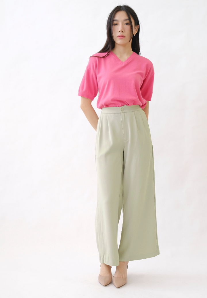 Kier Pearl Button Wide Leg Pants