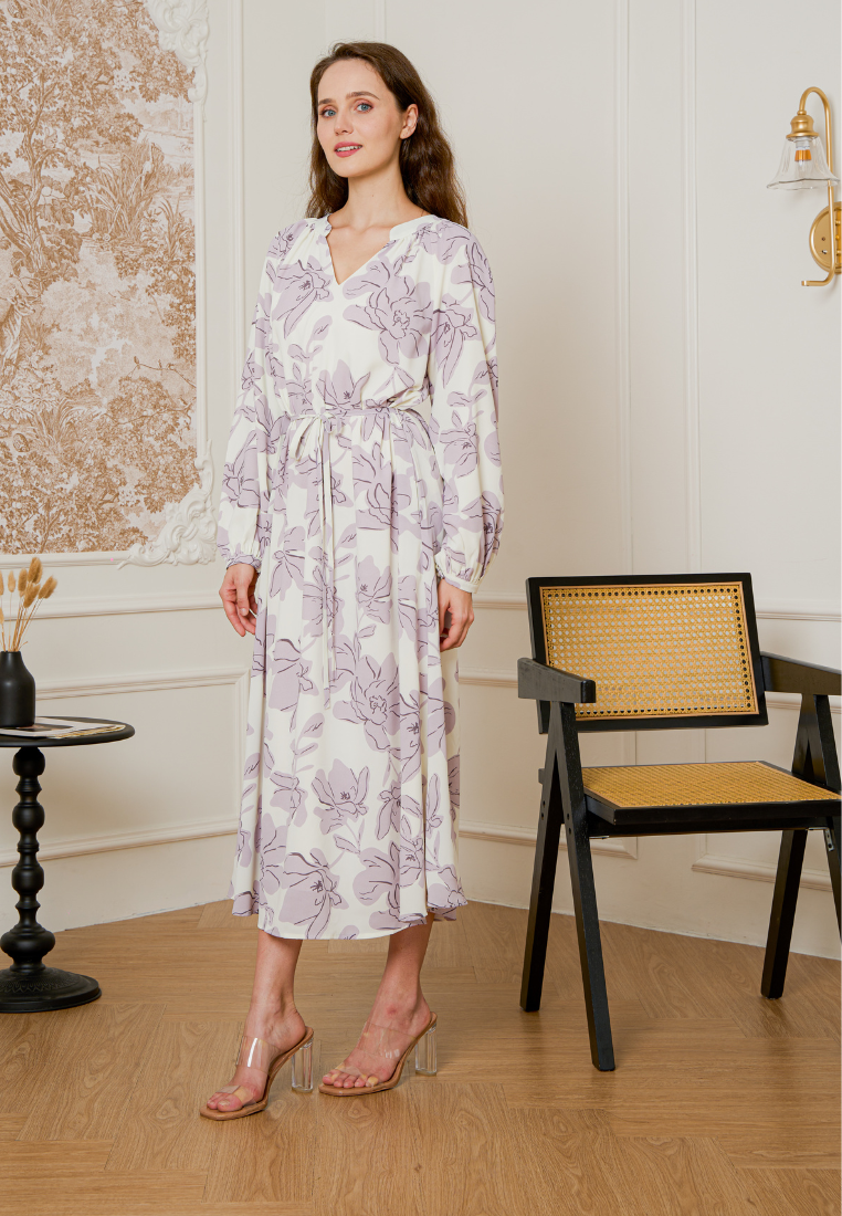 Lyndia Long Sleeves Floral Maxi Dress