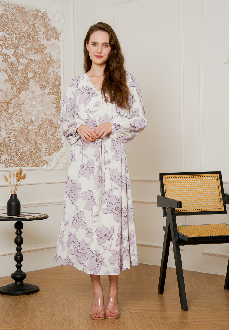 Lyndia Long Sleeves Floral Maxi Dress