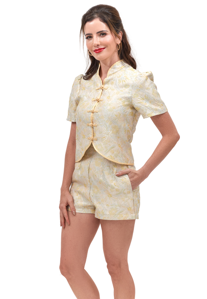 YueFei Oriental Jacquard Set Wear (Yellow)