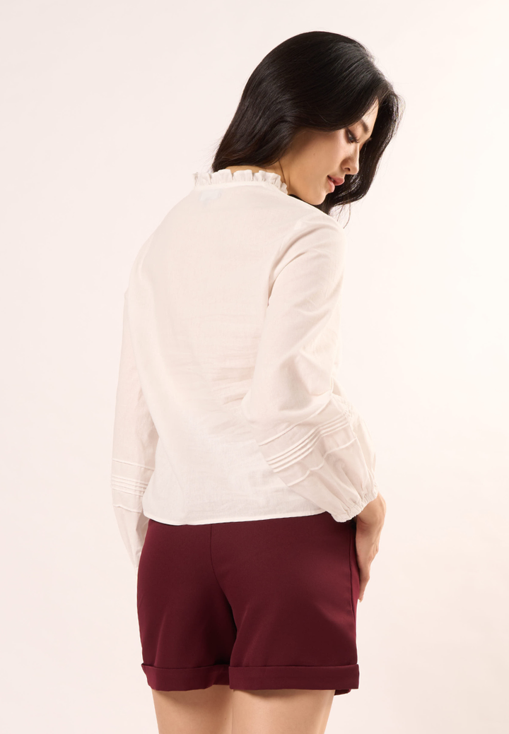 Cleo Puff Sleeve Blouse (White)