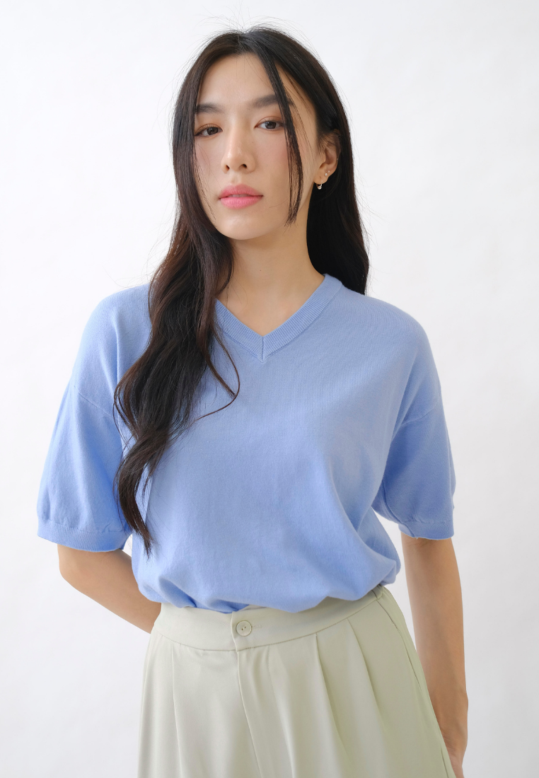 Aisha Short Sleeves Knit Top