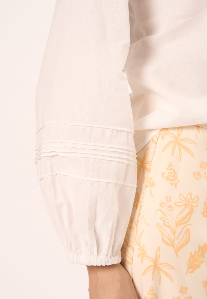 Cleo Puff Sleeve Blouse (White)