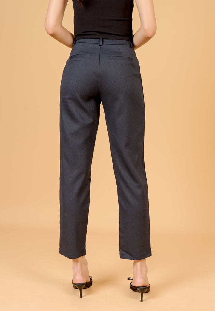 Jett Faux Horn Button Tapered Pants (Navy)