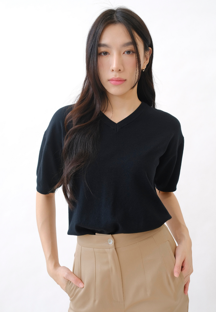 Aisha Short Sleeves Knit Top