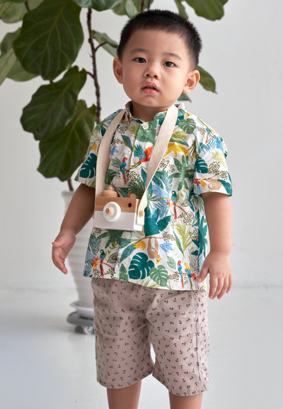 Little Kanoa Tropical Prints Button Down Shirt
