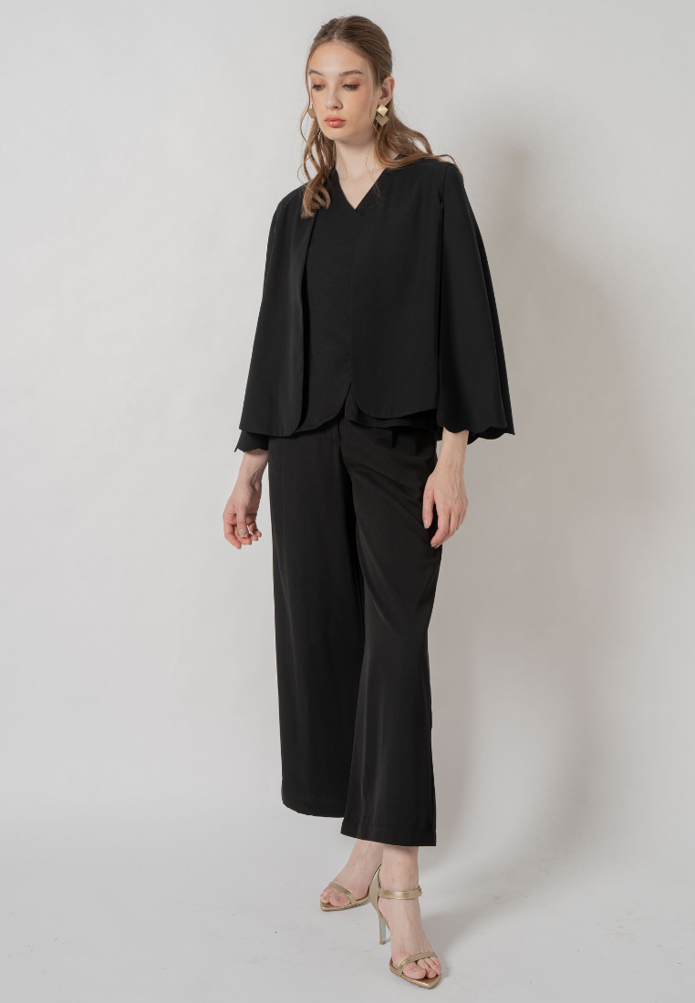 Zeya Tailored Cape Blazer (Black)