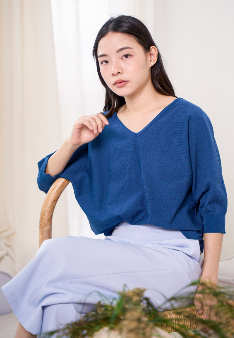 Magellen Elbow Sleeves Knit Top